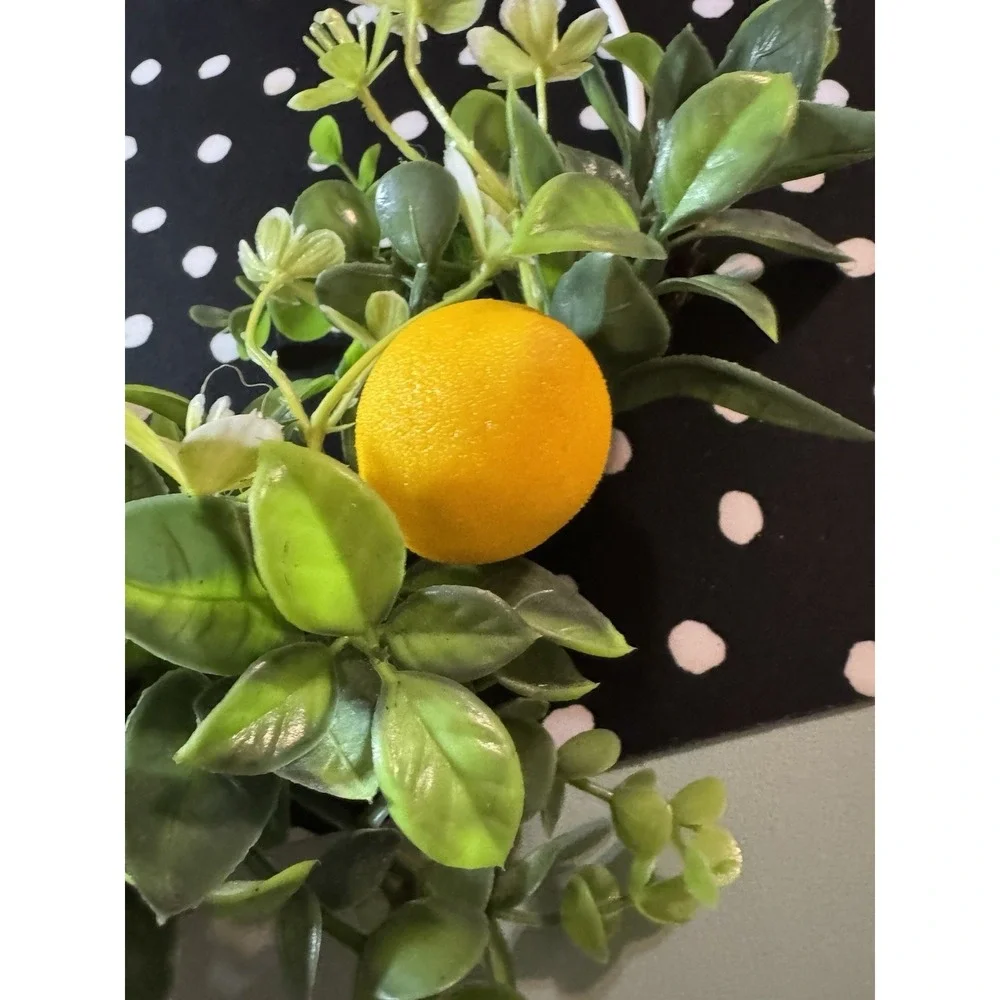Plastic Lemon and Greenery Door Hanger, Wall hanger, Outdoor Indoor Decor 12 in